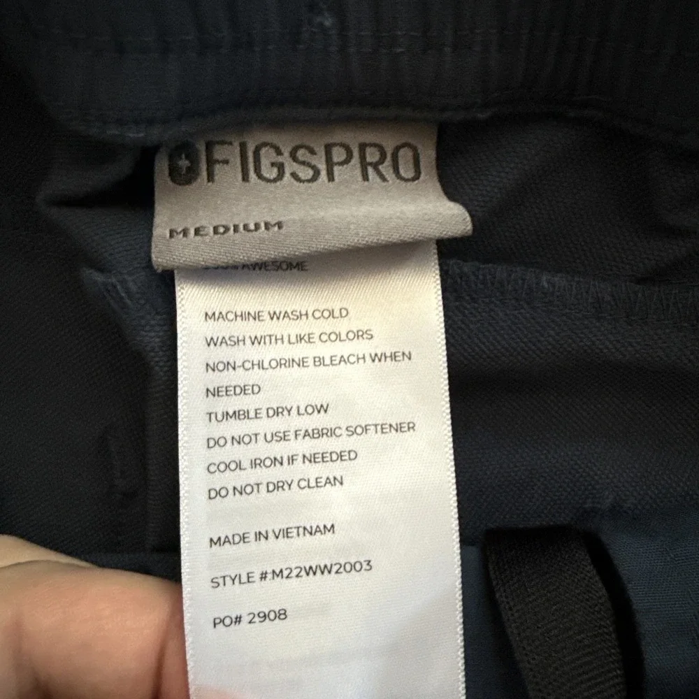 FIGS Pro Scrub Pants Men Medium Navy Blue Zip Fly Stretch Nylon Hybrid Pockets